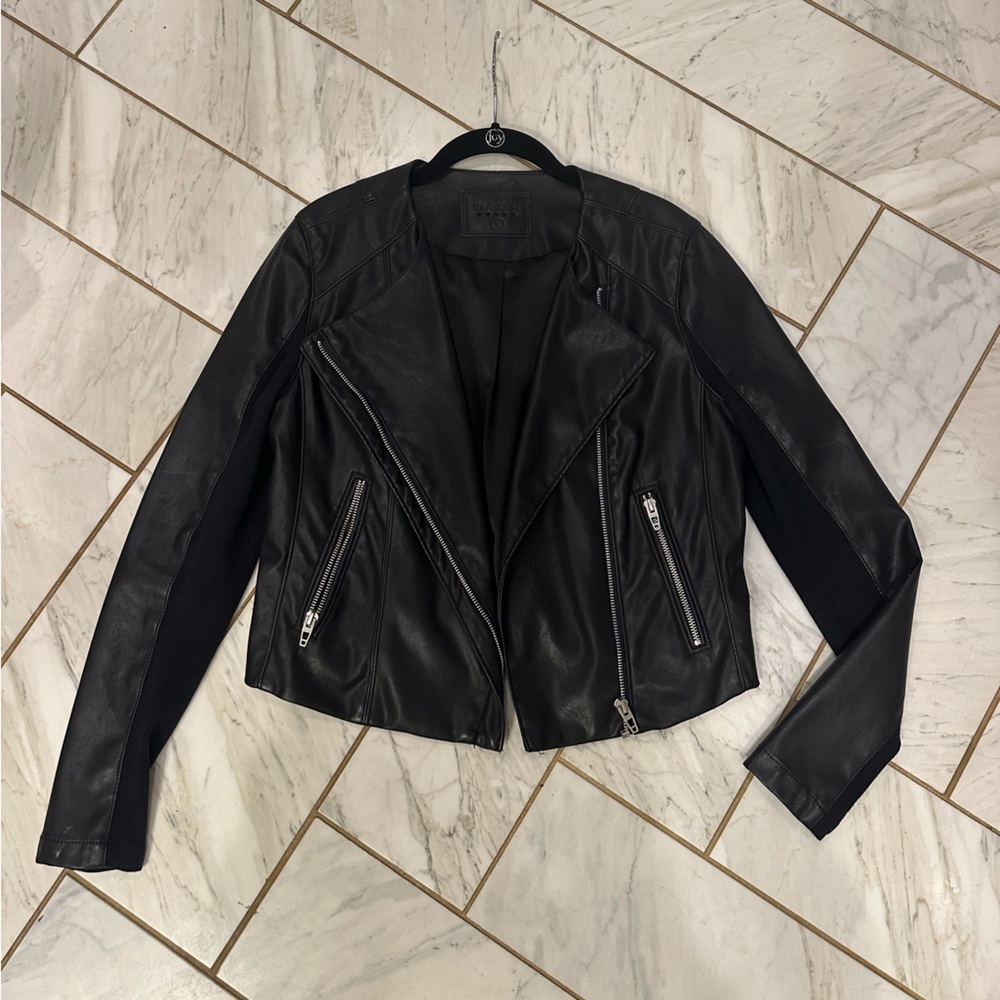 BlankNYC collarless vegan leather jacket size small